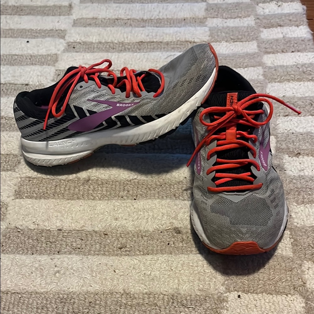 Brooks Gray and Purple Running Shoes
